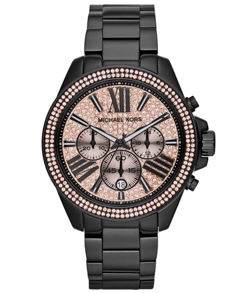 black michael kors womens watch|michael kors chronograph ladies watch.